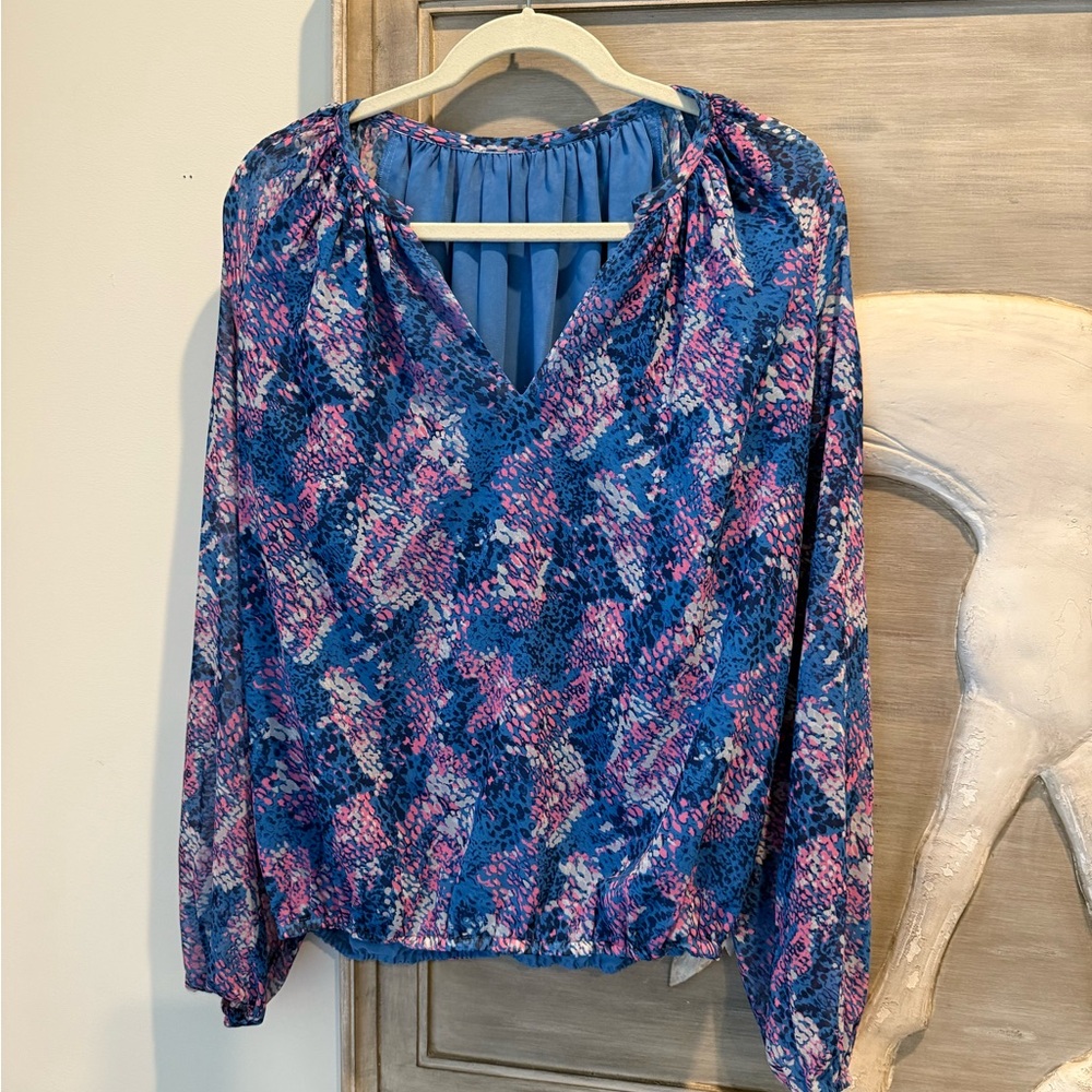 Ramy Brook Printed Long Sleeve Blouse